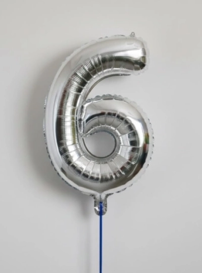 Цифра 6 серебро